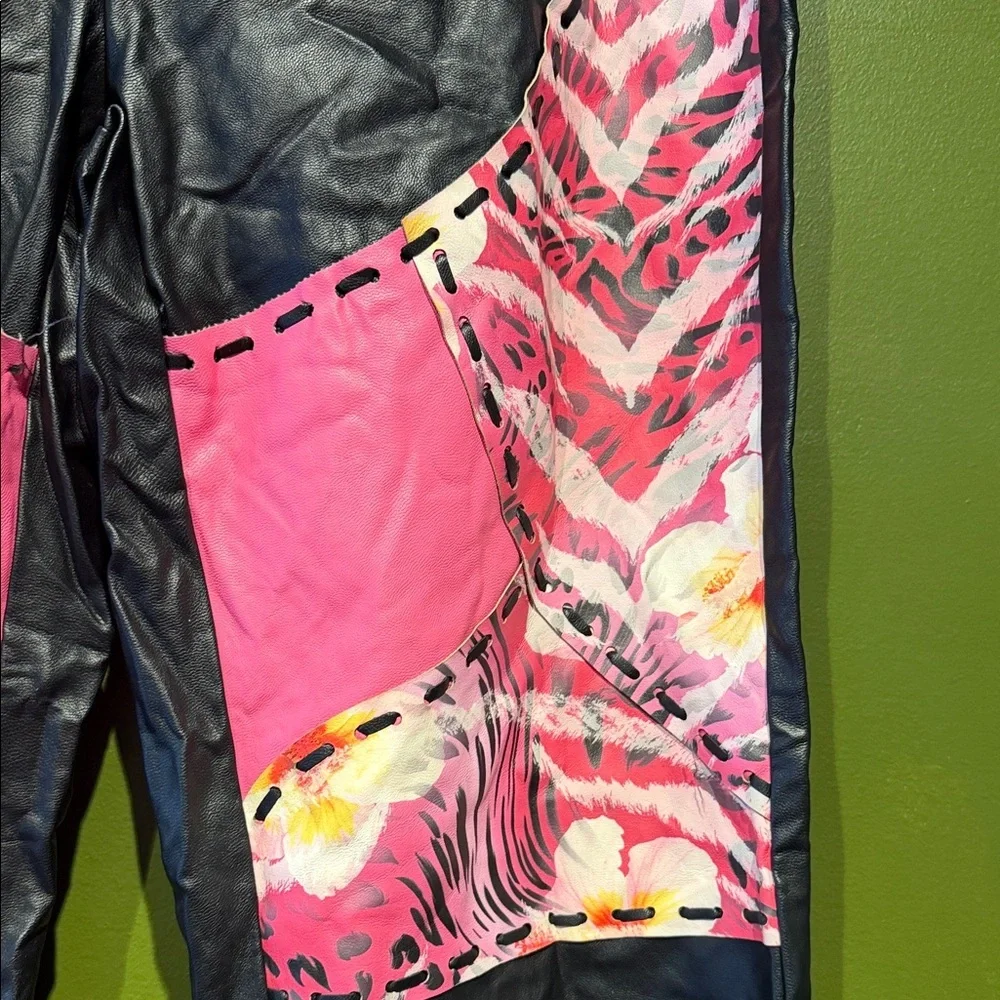 I.Am.Gia Black and Pink Patchwork Pants - Picture 2 of 6